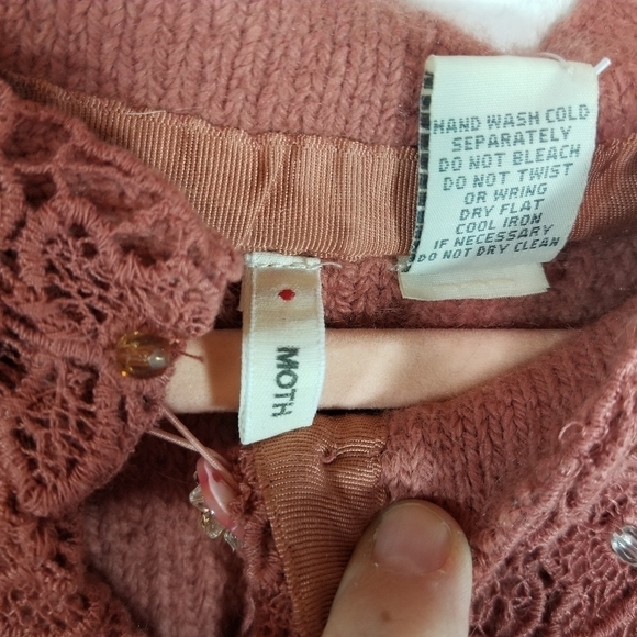 Y2j moth Anthropologie beaded jeweled cardigan sweater new - Picture 5 of 11